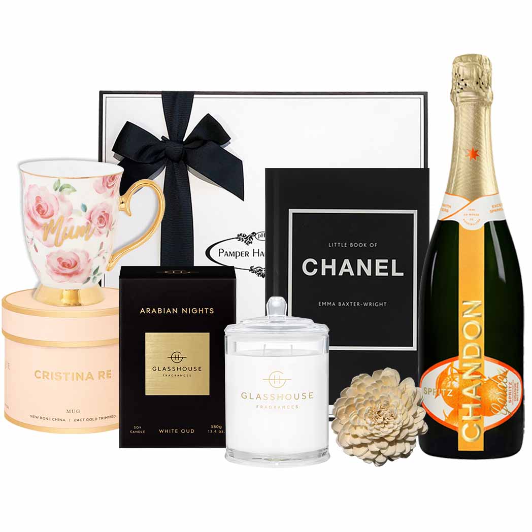 luxury mothers day hamper with champagne