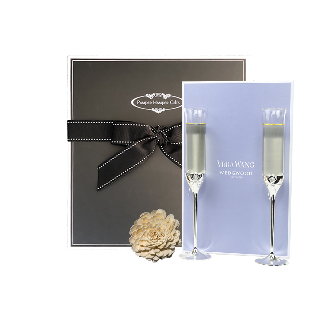 Vera Wang for Waterford Love Knots Toasting Flutes packaged in our signature gift box.