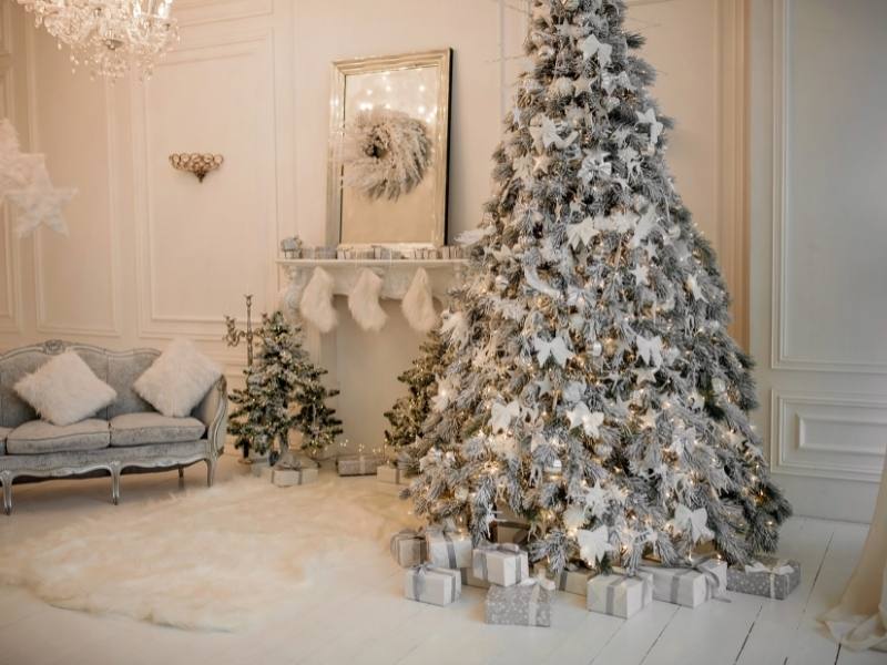 luxury christmas tree in living room