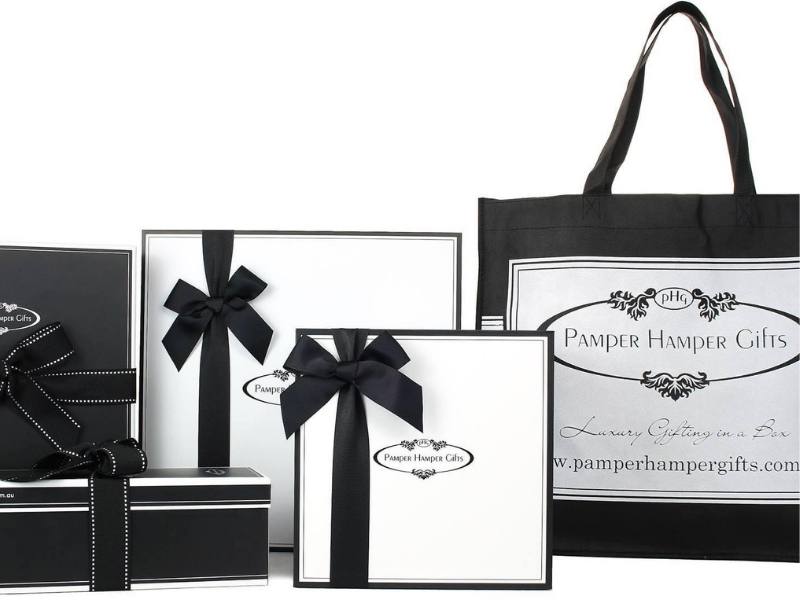 Our black and white signature gift boxes