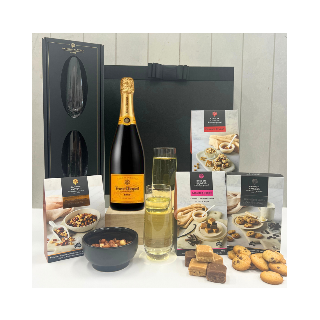 Celebrations Veuve Hamper with Champagne Flutes Hamper