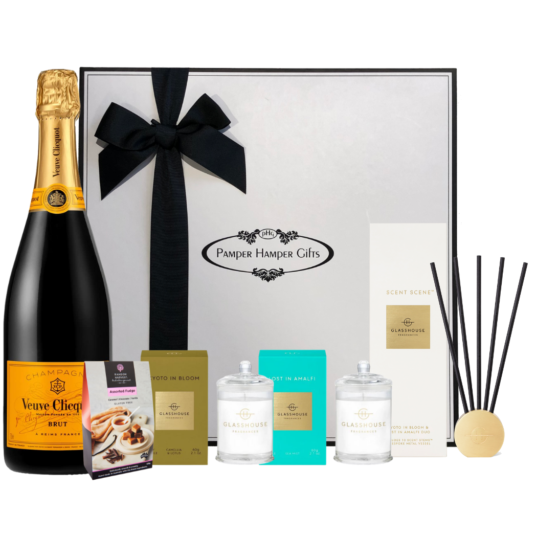 Scent Scene with Veuve Luxury Candle Gift Basket