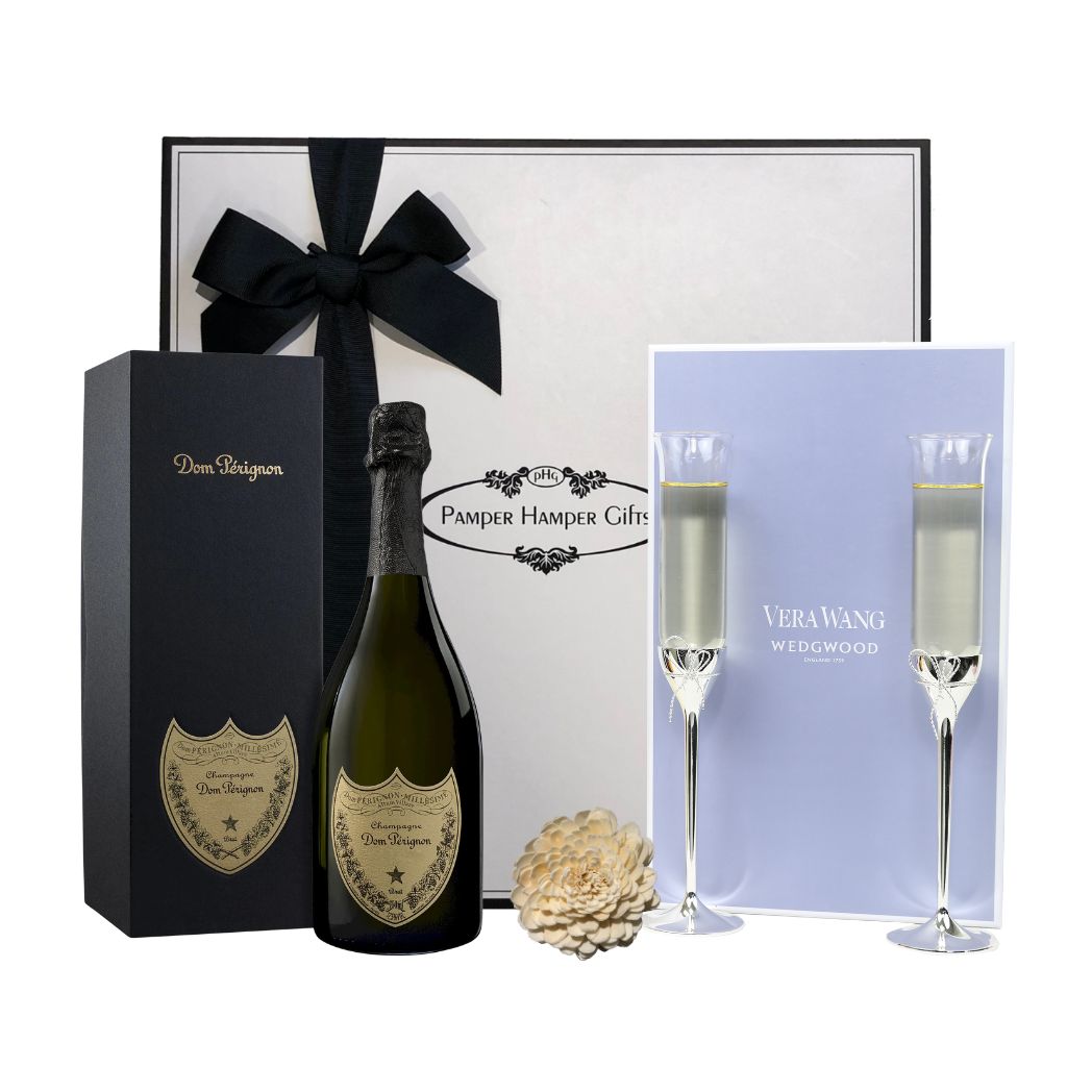 Vera Wang Love Knots Flutes and Dom Pérignon Gift Hamper