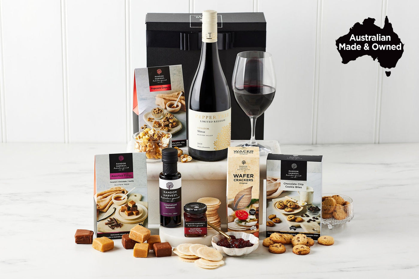 Premium Red Wine with Nibbles Luxury Wine Hamper from Pamper Hamper Gifts Australia
